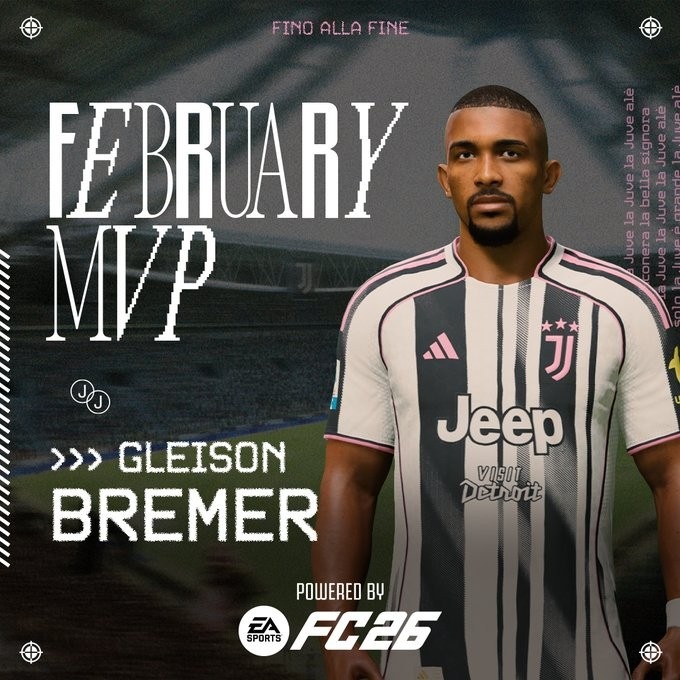 HTH Sports-5场2球!官方:布雷默当选尤文图斯二月份最佳球员